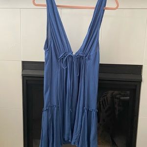 Blue Low Cut Swing dress